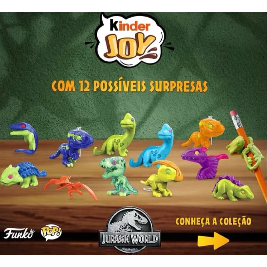 FunKo Jurassic World Dinossauros Miniaturas Colecionáveis Kinder Joy