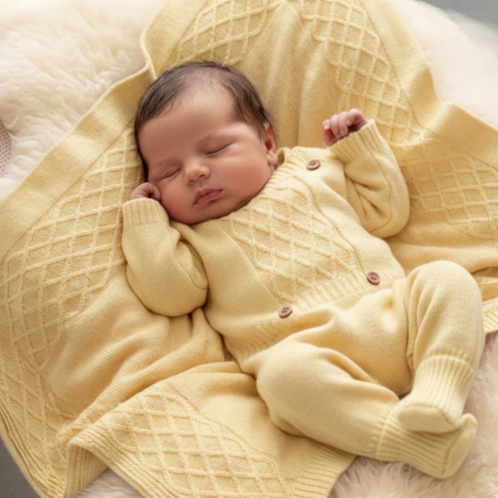 Saída Maternidade Luxo Tricô Menina Menino Recém Nascido Reborn Macacão Manta Tricot RN