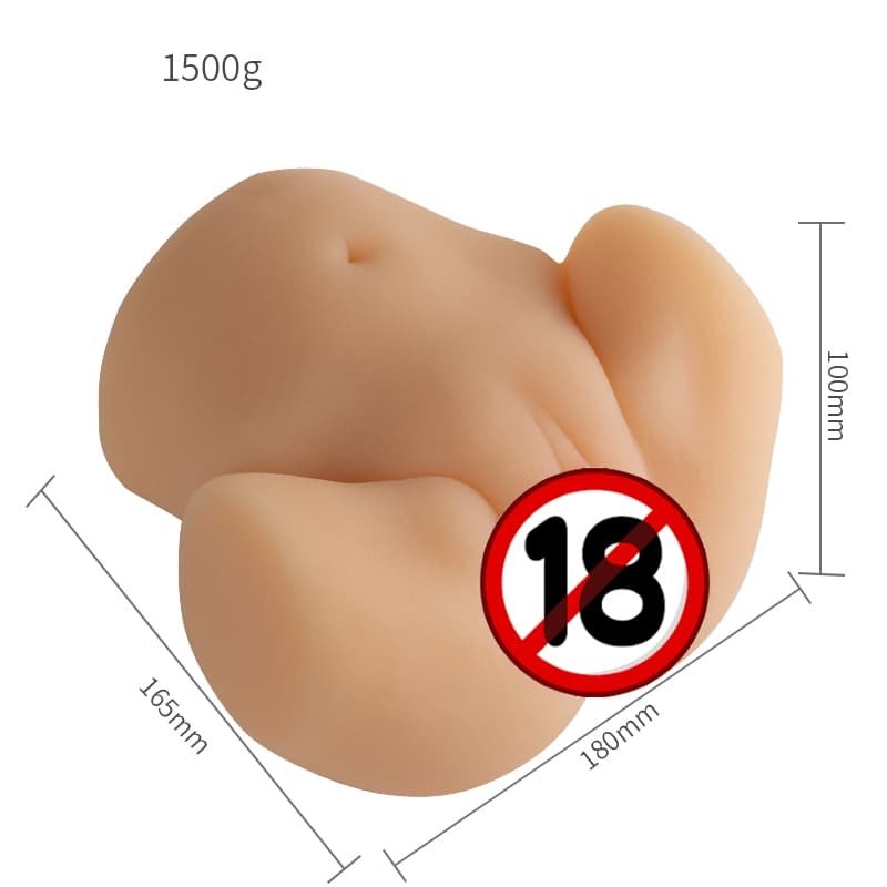 Masturbador Masculino Bunda Super Realista com Vagina e Anus Material CyberSkin 18*16.5*10 CM