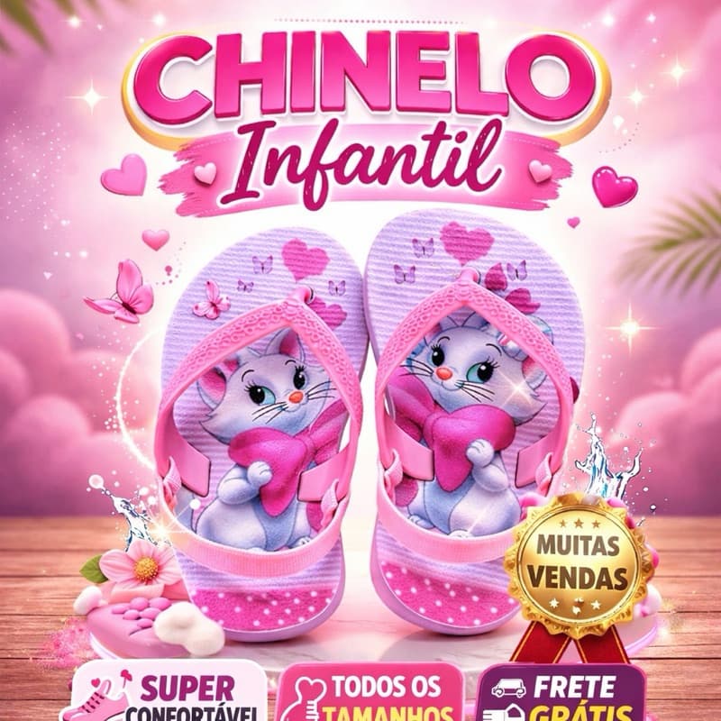 Chinelo infantil baby com Elastico Ursinha slid chinelo menina menino REF.15