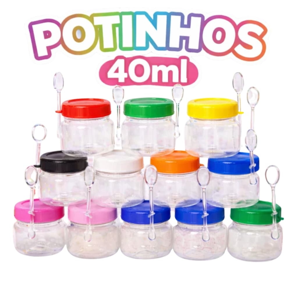 Potes 40ml Colher Kit 10/20/30/40/50 Uni Potinho Papinha Brigadeiro Mel Creme de Avelã Lembrancinhas