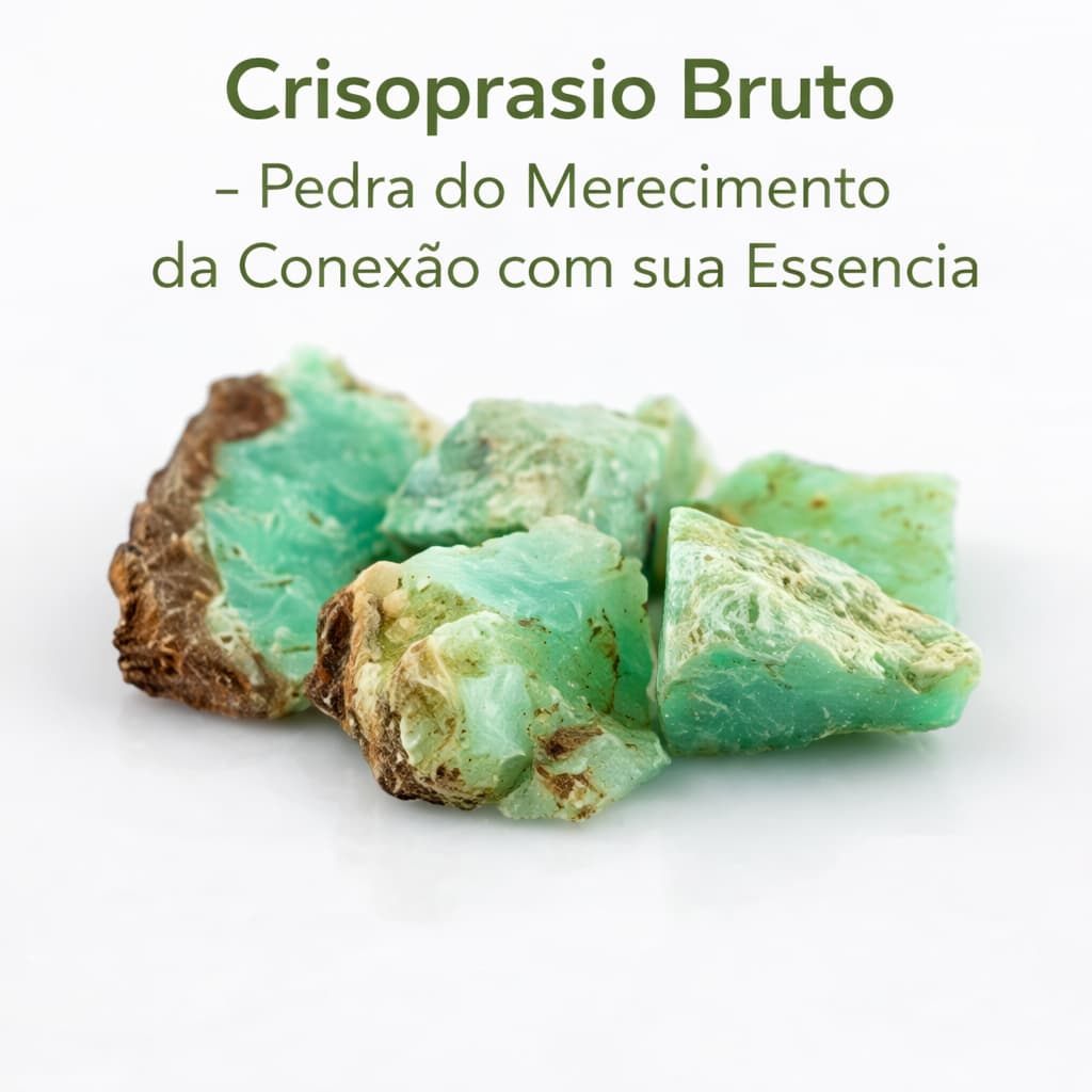 Crisoprasio Bruto Pedra Natural Bruta - Conexão com sua Essência