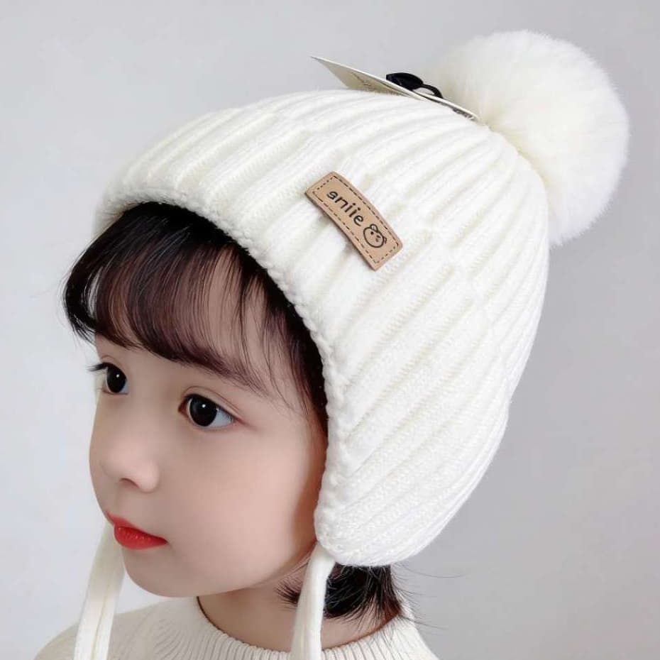 Touca/Gorro Infantil com pompom  Forrada Por Dentro para o inverno menino e menina moda