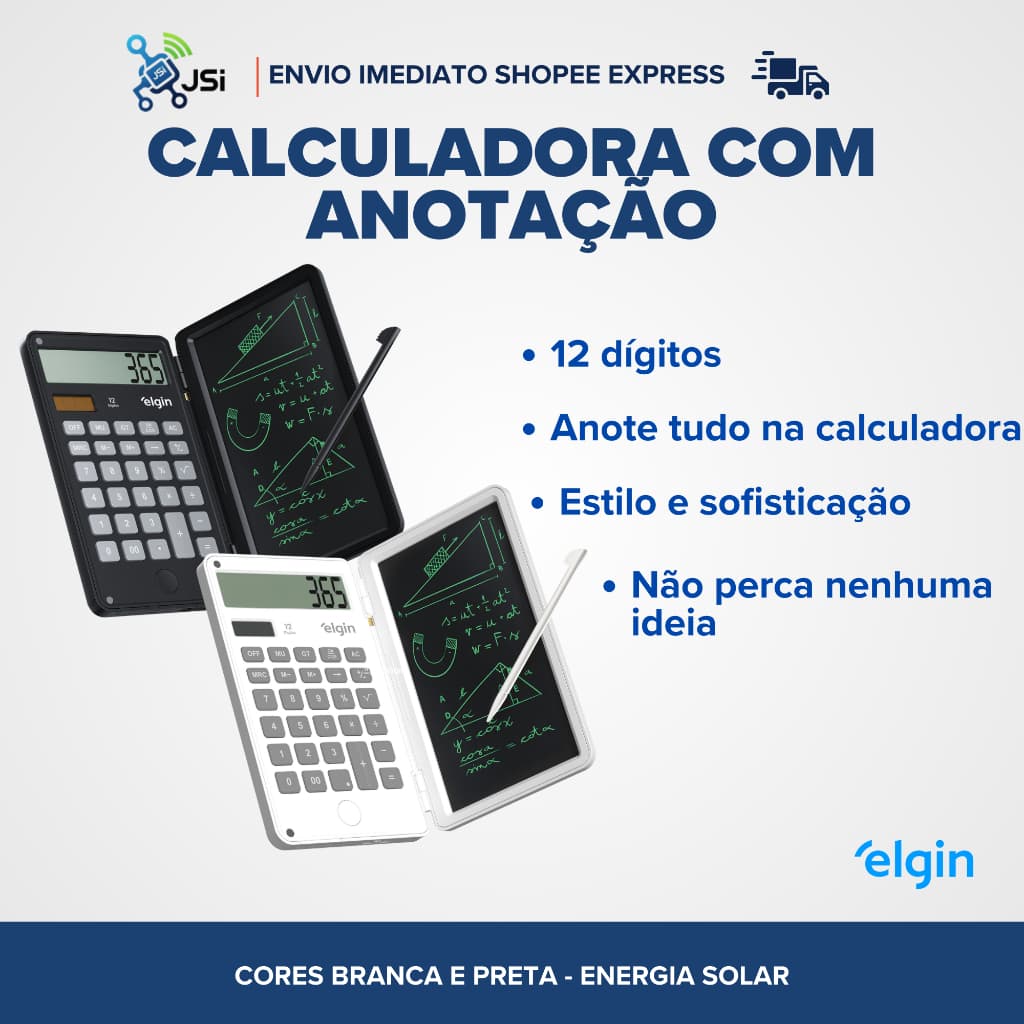 Calculadora Com Bloco de Notas LCD e Caneta Touch  12 Dígitos Tablet Escrita Digital Escritório Escola