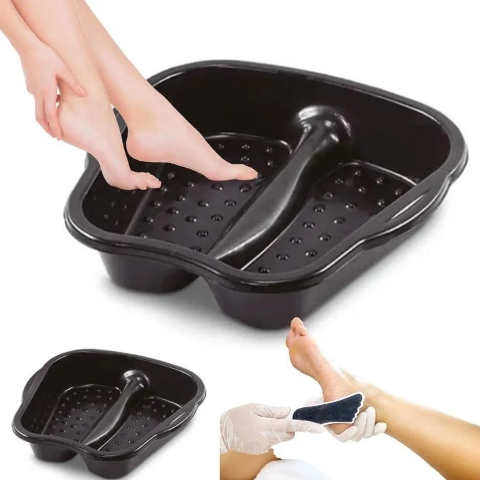 Bacia Pedicure Para Pés Preta Multiuso Profissional De Plastico Reforçado