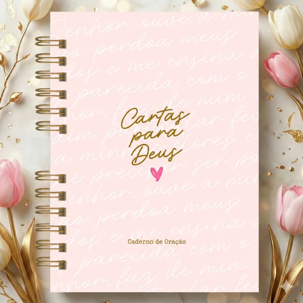 Caderno de Oração Devocional Feminino Cartas para Deus A5 Capa Dura Cristão Miolo Pontilhado