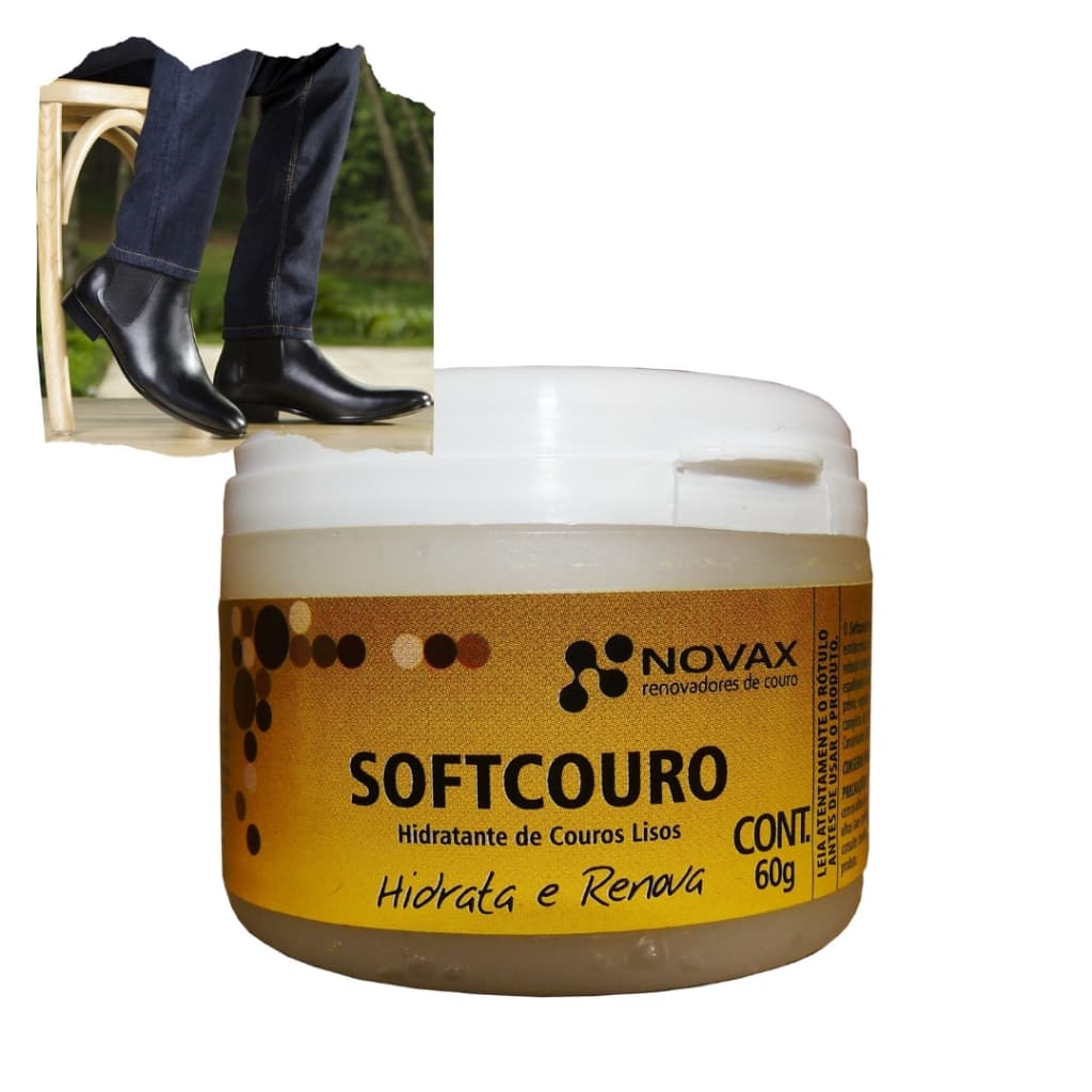 Softcouro Novax 60g - creme incolor para hidratação de bancos e estofamentos