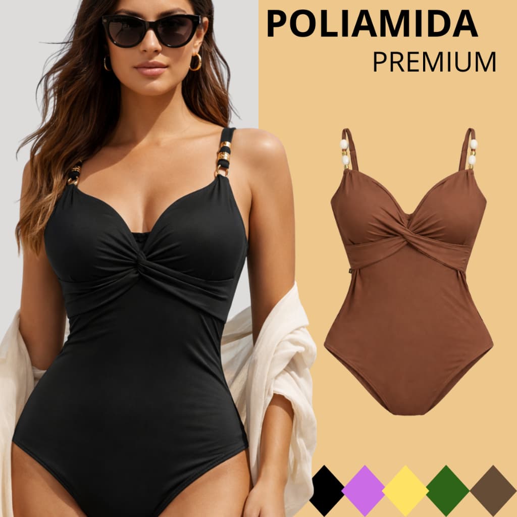 Maiô Body Feminino Moda Praia Decote Nó Bojo Forrado De Banho Alça Regulável