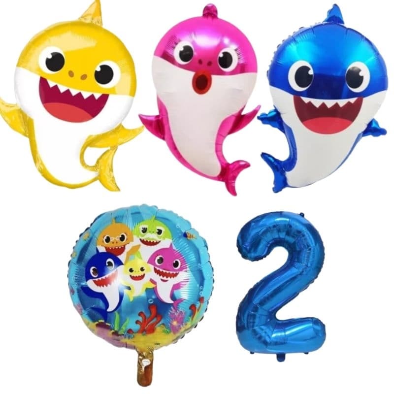 Kit Balão Metalizado Baby Shark