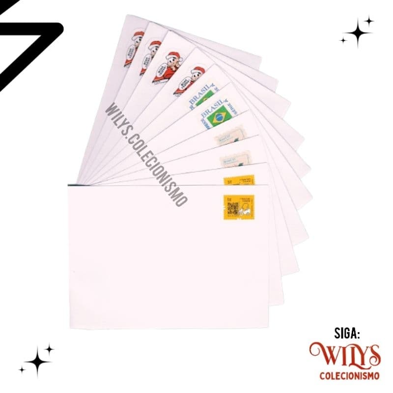 Kit com 10 envelopes com 10 Selos de Primeiro Porte