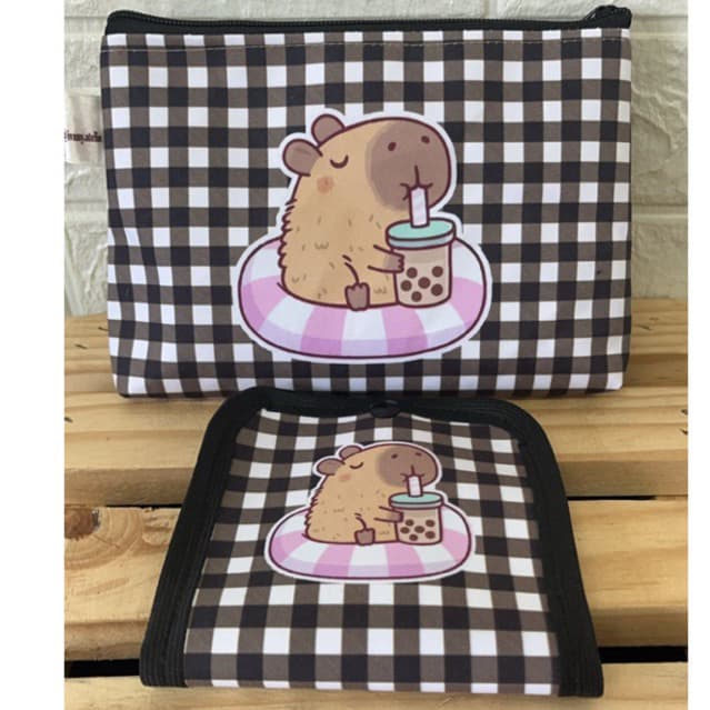 porta absorvente +  necessaire / porta  kit emergencia