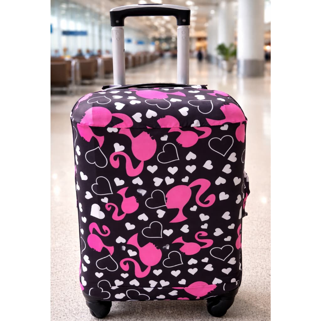 Capa para mala de viagem suplex Corações e Bonecas