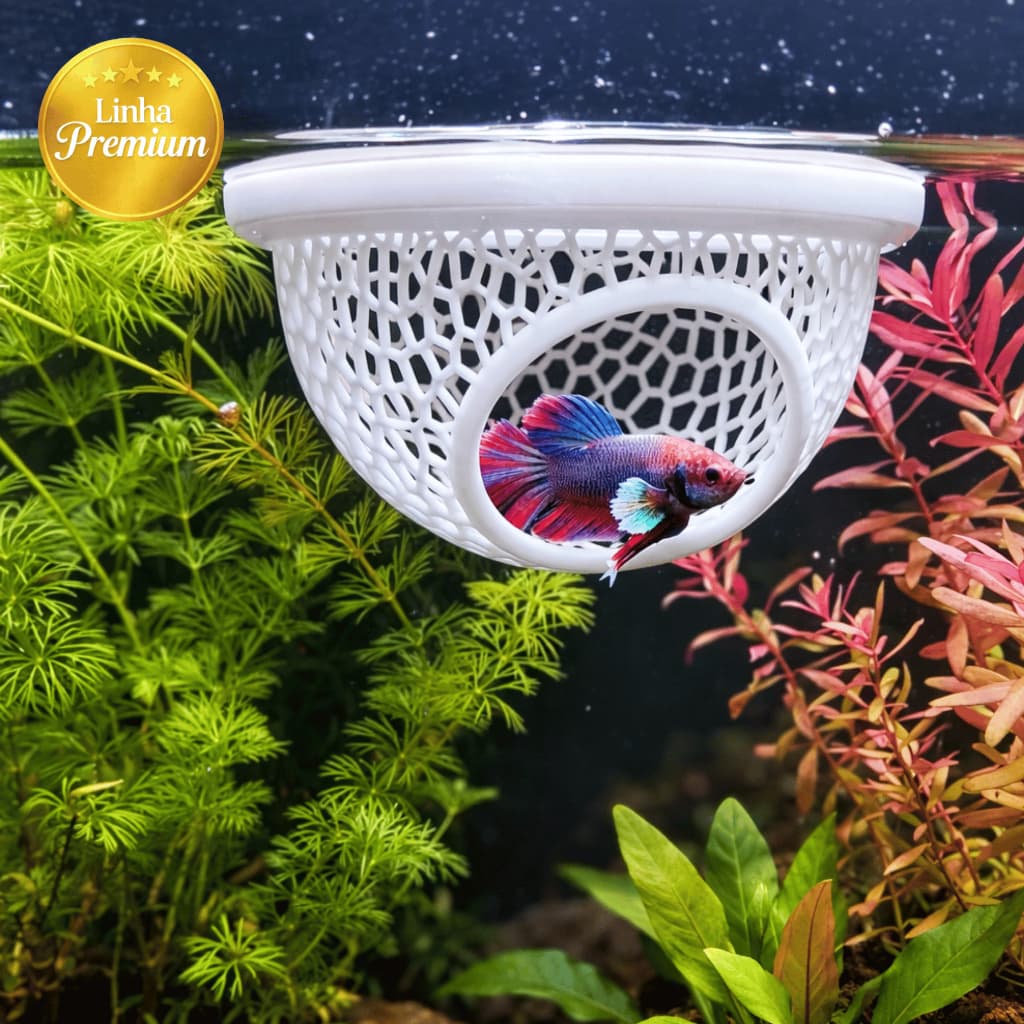 Esconderijo Flutuante para Peixes Betta Toca para Aquário Cama Folha Descanso Aquarismo Decoração