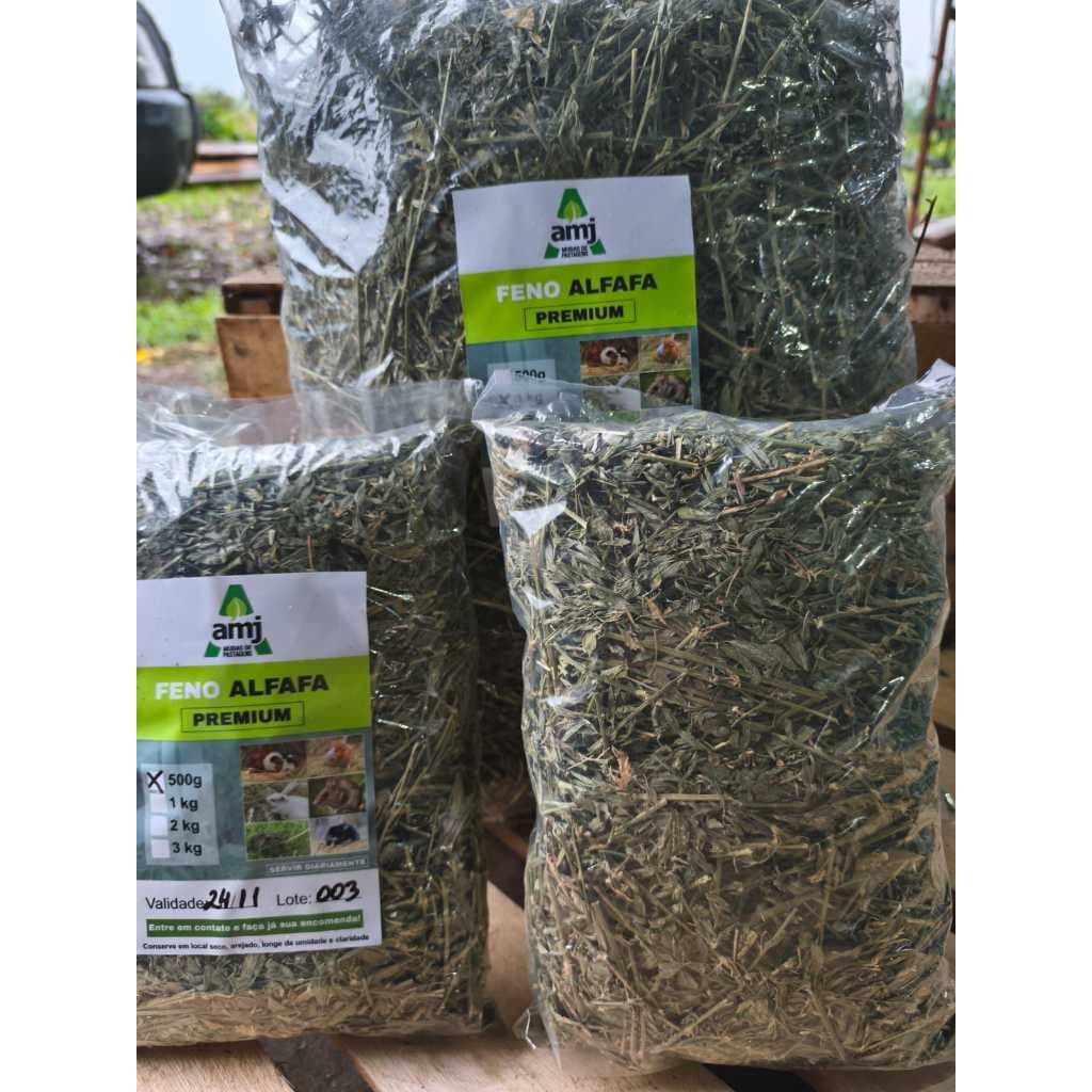2 kg feno de Alfafa Verdinha Natural para Pequenos Roedores