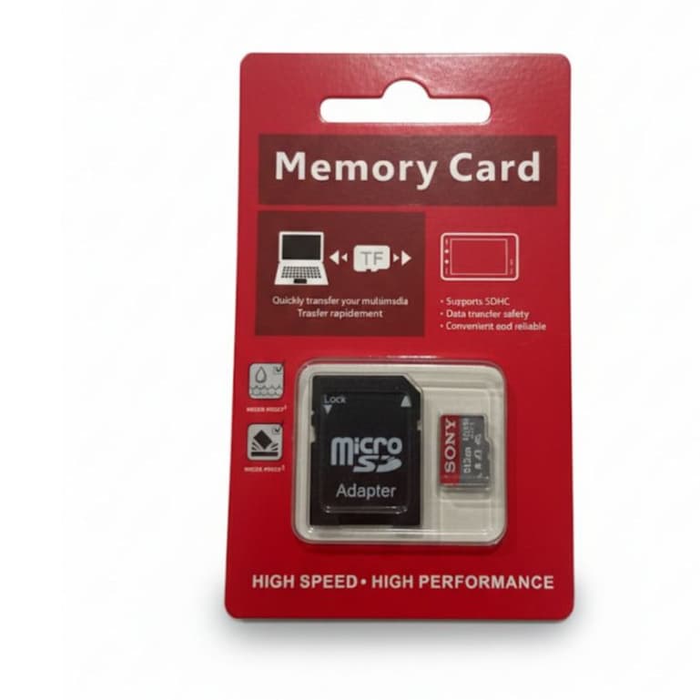 Cartão de Memória 128GB 512GB MicroSD High Speed – Com Adaptador SD