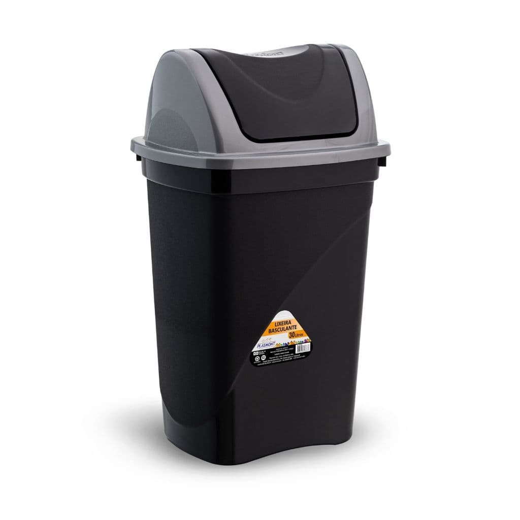 Lixeira Basculante Plástica Cozinha Tampa Prática Forte Resistente Banheiros Escritório 9L 15L 30L