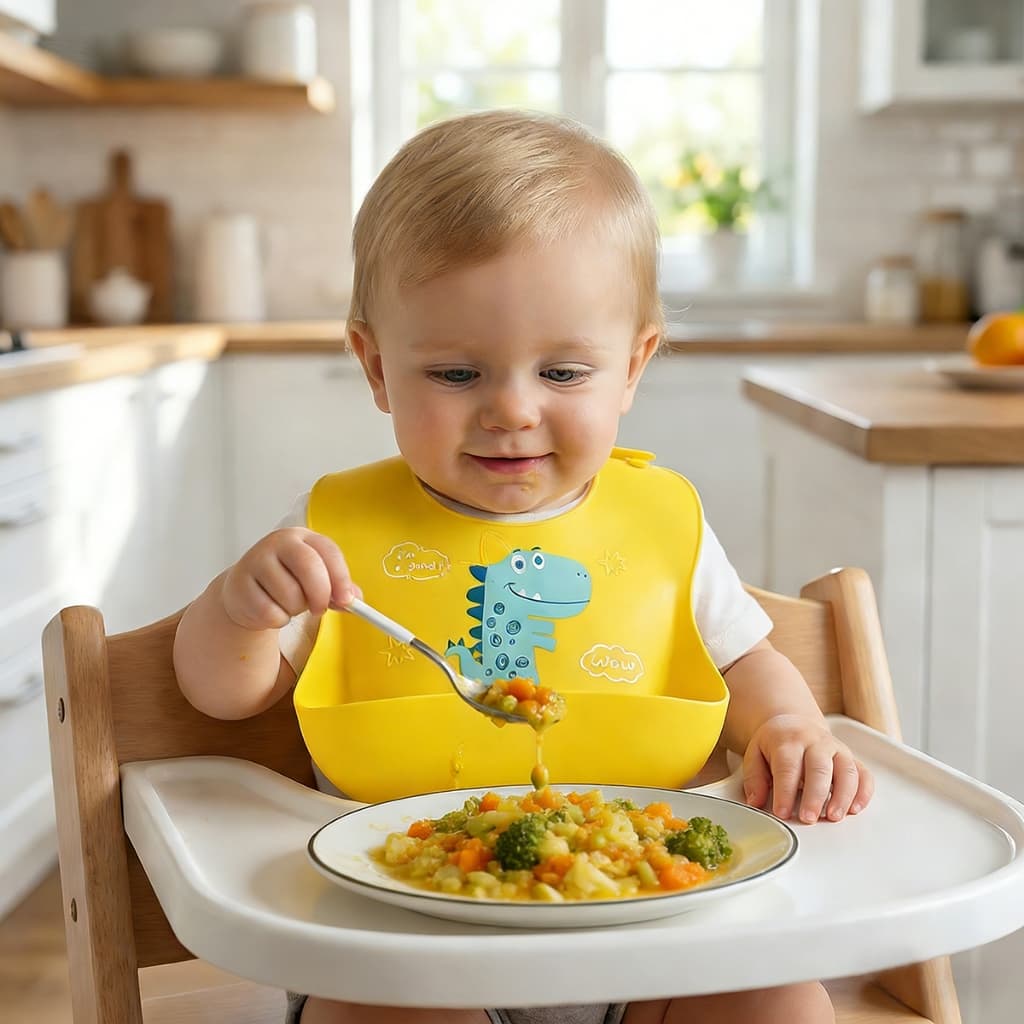 Babador Silicone Infantil Bandana Impermeável Para Bebê Migalhas Menina Blw Menino Bibs