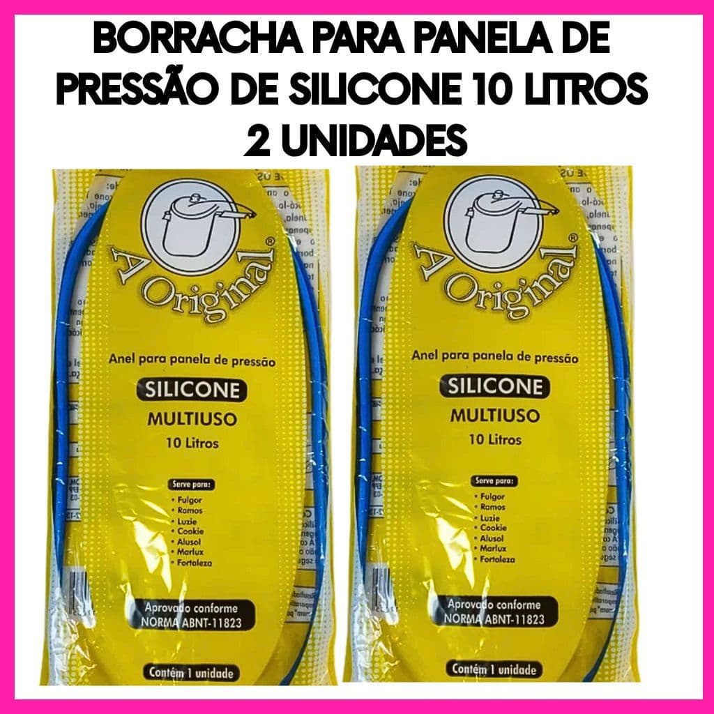 Borracha Panela de Pressão 10 Litros Silicone Universal  Reposição Vedação 2 Unidades
