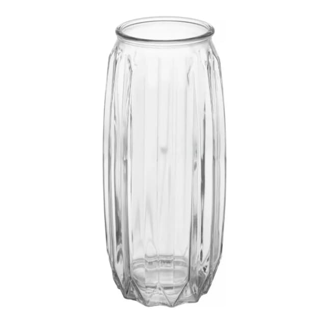 Kit 2 Vaso de Vidro 26cm Decorativo Grande Reflexo Minimalista Sala