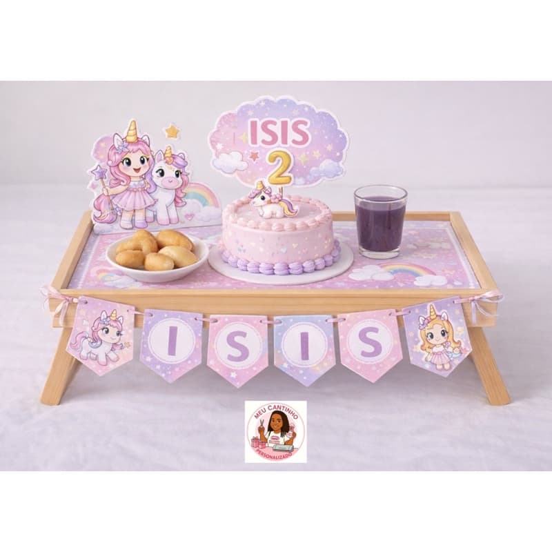 Kit Festa na Bandeja Personalizado QUALQUER TEMA | Nome e Idade (NÃO ACOMPANHA BANDEJA, SÓ PERSONALIZAÇÃO)