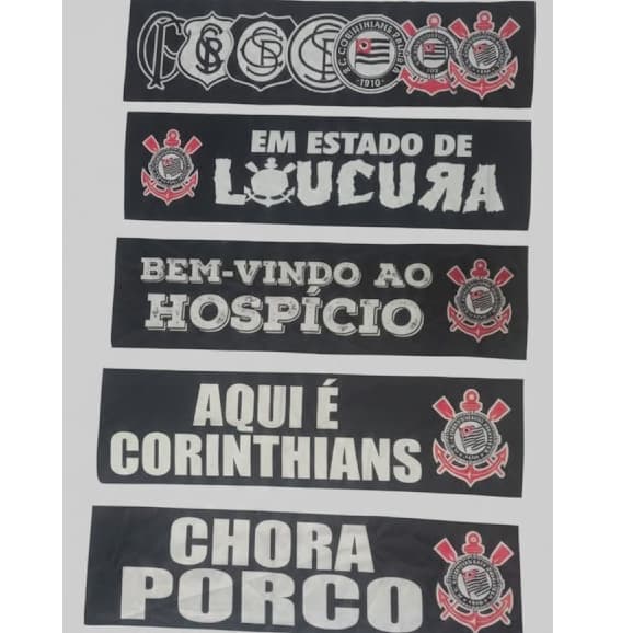 Faixa Decorativa Corinthians Torcida- Banner 1 metro x26cm