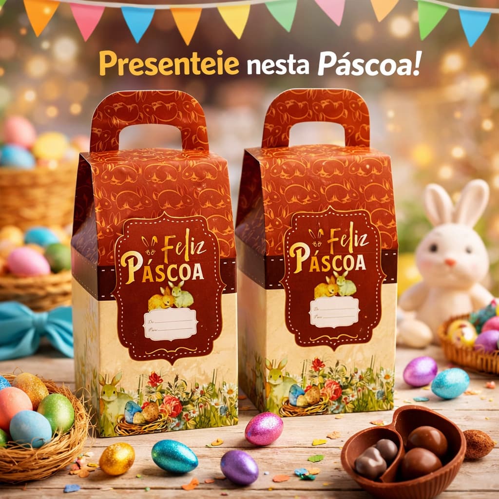 Caixa Maleta M Para Ovo 250 A 500g Pascoa Para 1 Ovo