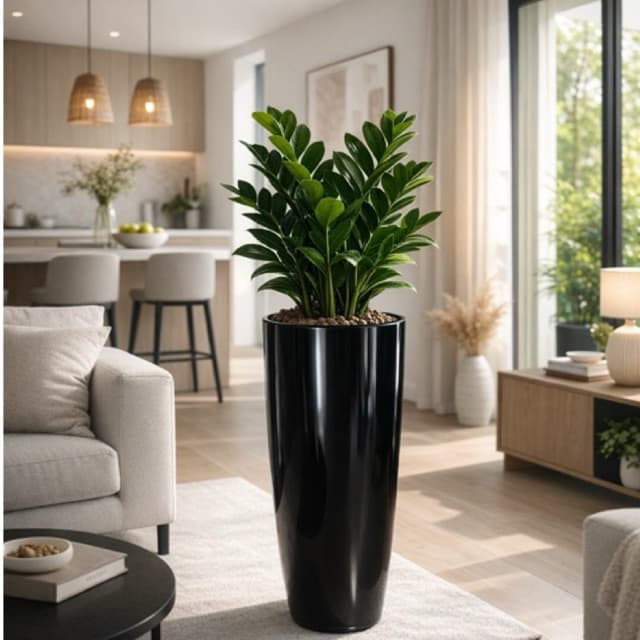Vaso De Planta Grande Ibiza Cone Polido Marmorizado Decoração Jardim e Sala Escolha tamanho