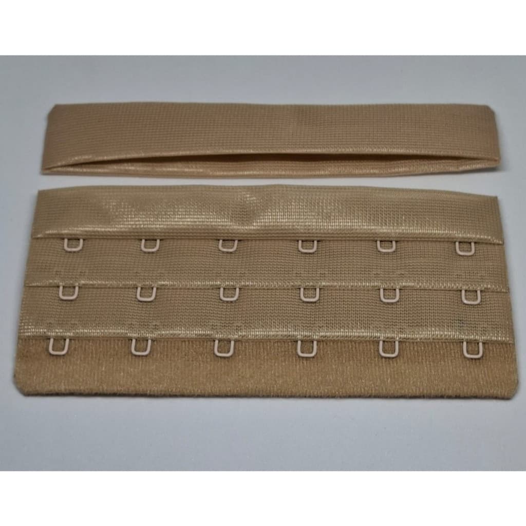 Colchete Largo Com 6 Ganhos 3 Regulagens Fecho Para Sutiã 12 cm x 6cm Preto Chocolate