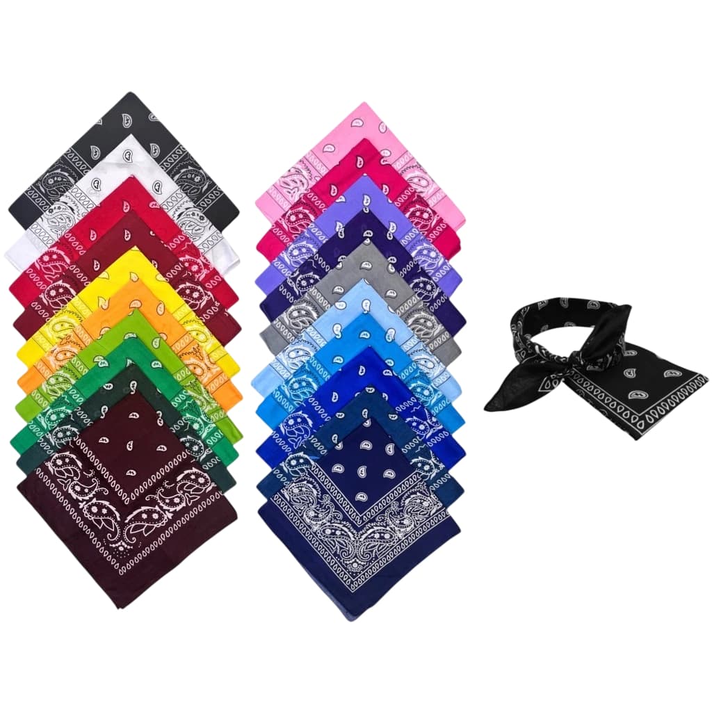 Bandana Paisley Clássica Algodão - Diversas Cores Estilo Rock / Boho