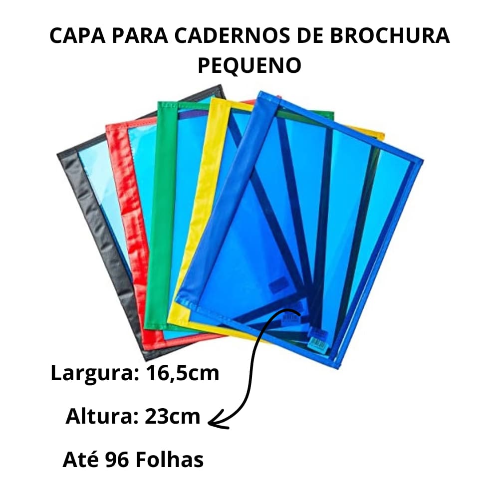 Capa Para Caderno de Brochura Pequeno 1/4 - 48 e 96 Folhas