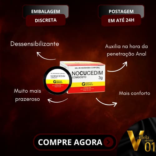 NOCUCEDIM POMADA ANAL LUBRIFICANTE SEX SHOP PRODUTOS ERÓTICOS PARA CASAL SEGRED LOVE
