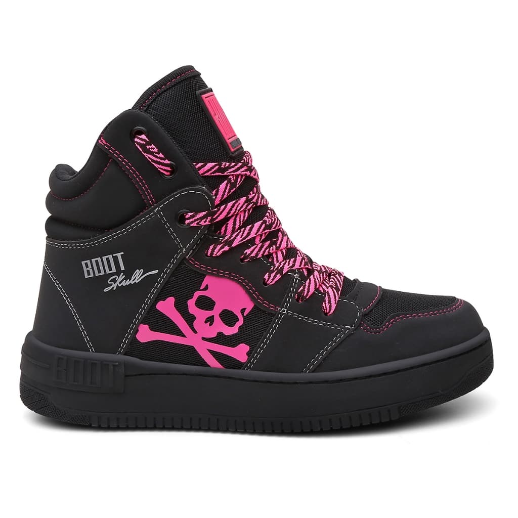 Botinha de Treino Feminino Skull Caveira Academia Especial Treino de Pernas Boot Training Brasil