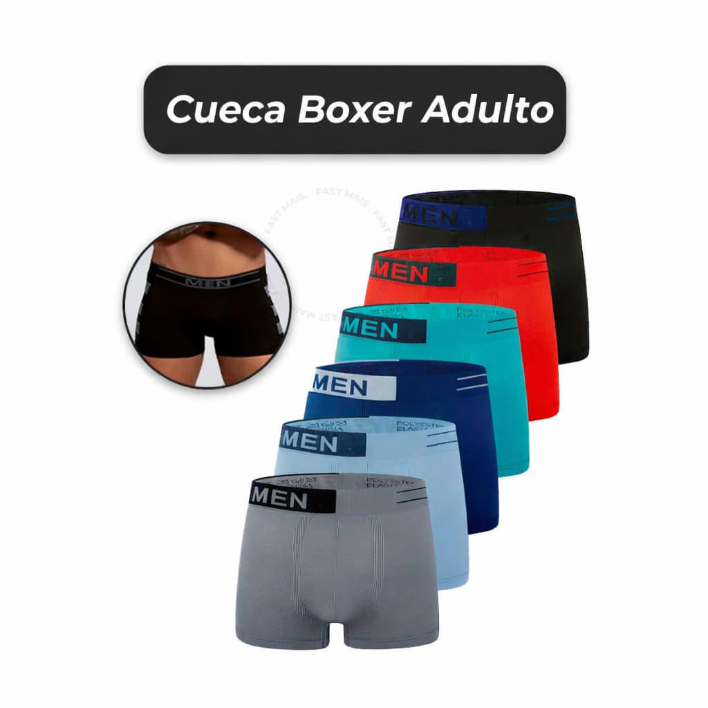 Kit 6/4 Cuecas Boxer Microfibra Adulto Premium