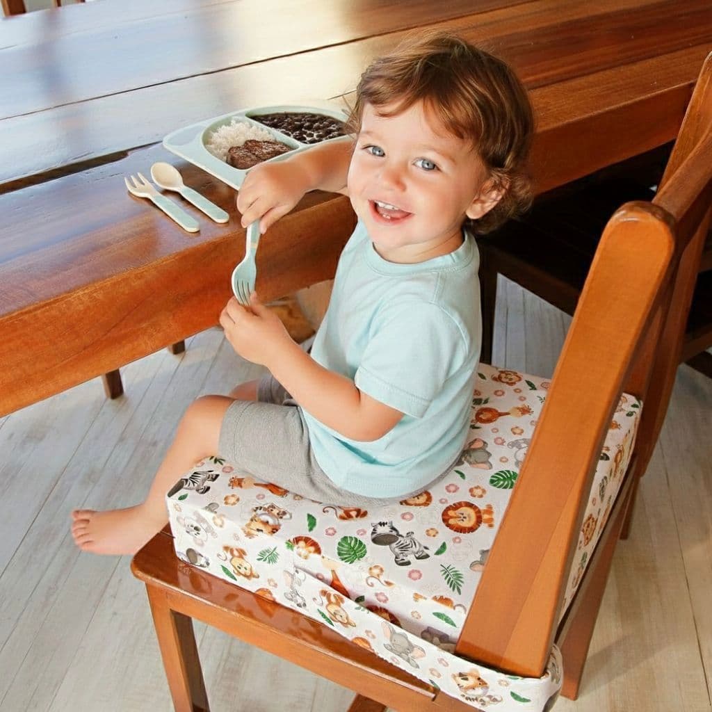 Assento Elevação Infantil Criança Almofada Cadeira Mesa Jantar Confortável Portátil Impermeável