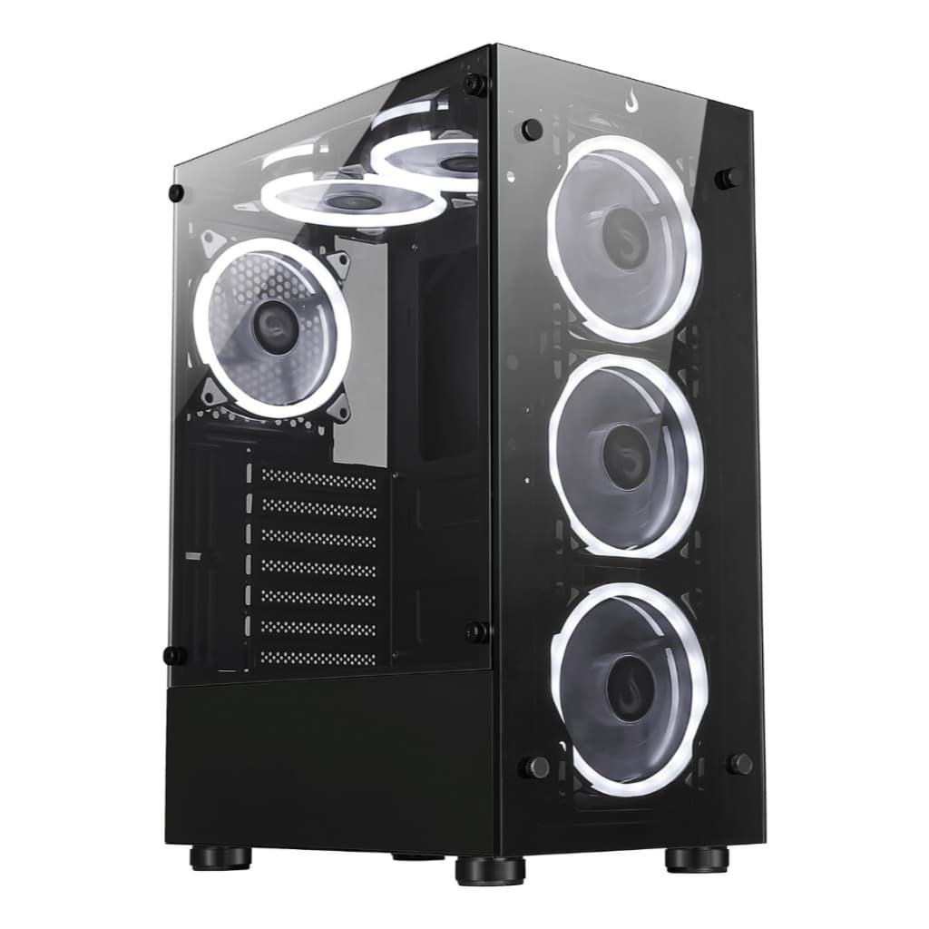 Gabinete Gamer Rise Mode Glass 06X Black Mid Tower Vidro Temperado USB 3.0 RM-CA-06X-FB s/Fans