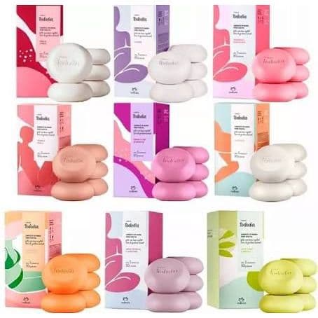 Combo Kit Com 02 Ou 03 Caixas de Sabonetes Natura TodoDia Fragrâncias Variadas em barra Puro Vegetal