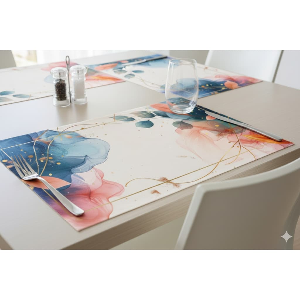 Jogo Americano Descartável / Porta Bandeja / Dia Maes / Mesa Posta / Flores e Borboletas / Toalha de Papel