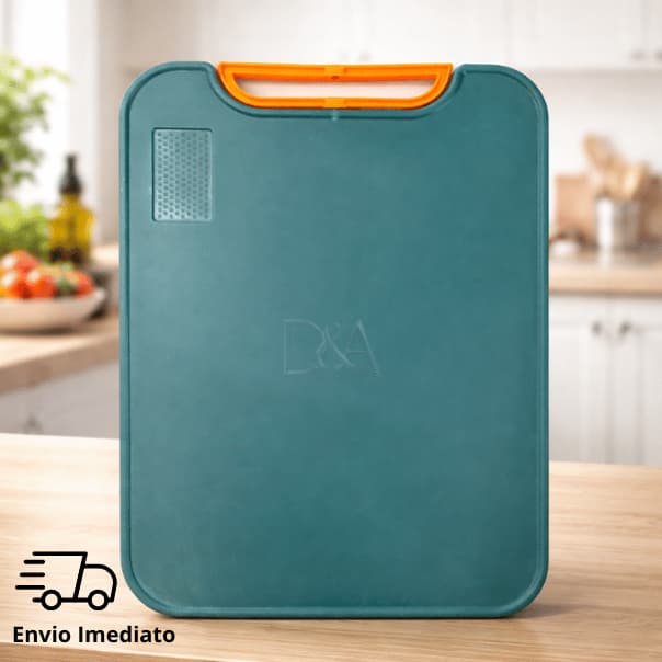 Kit 2 ou 1 Tábua de Corte Antibacteriana À Prova De Mofo Multiuso Cozinha Carne Verduras Legumes Com Suporte Em Pé 37cm