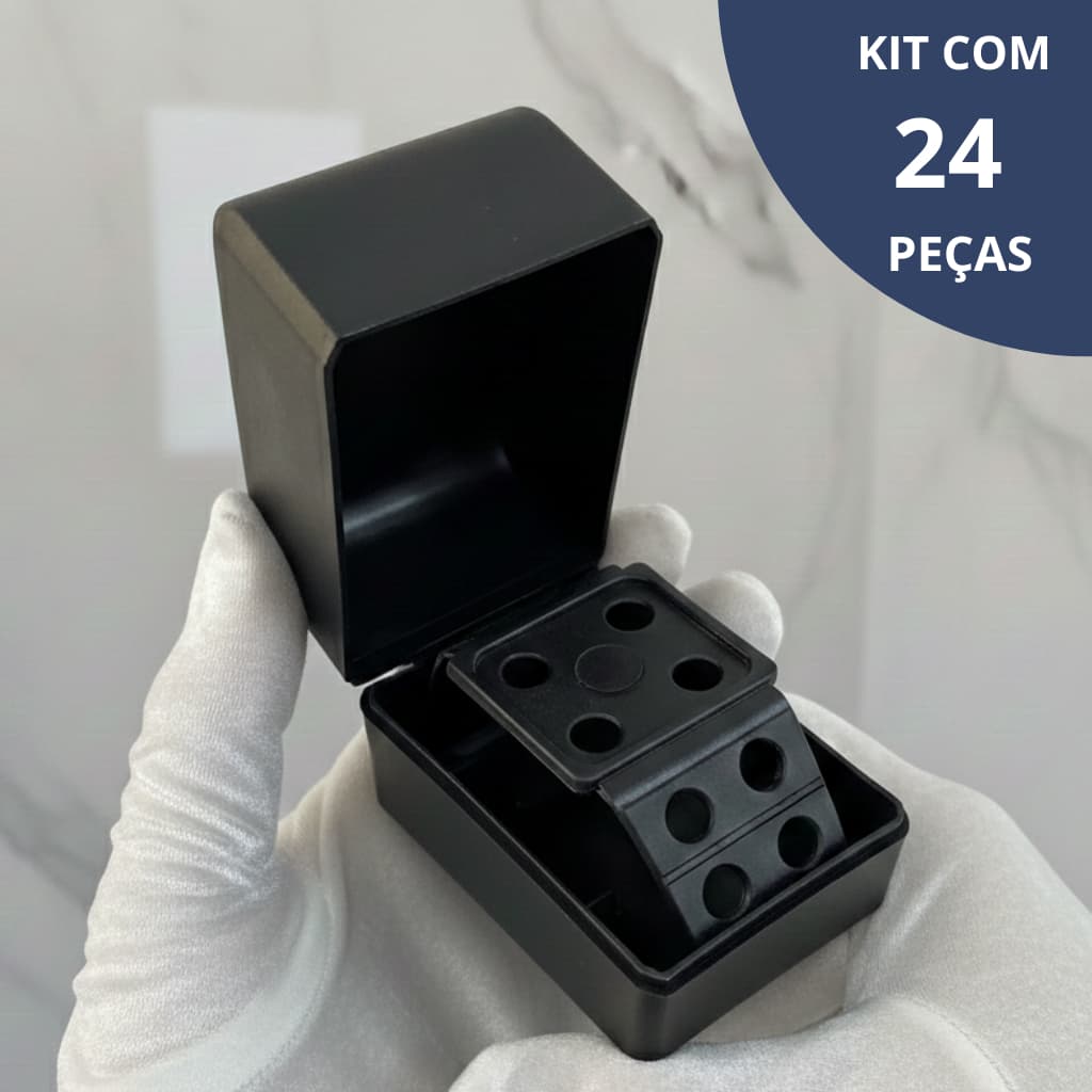 24 Caixa Estojo Para Relógio Preta Material Resistente Embalagem Organizador Atacado Revenda Com NF