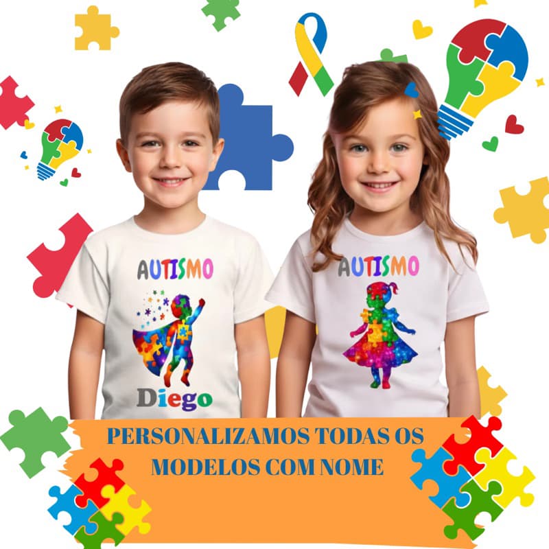 Camiseta T-shirt Blusa Infantil Unissex Autismo