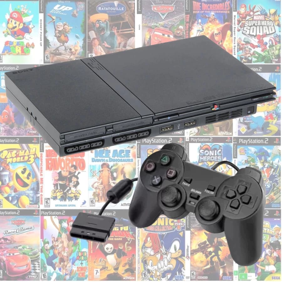 Ps2/Playstation 2 (Slim/FAT) CHEIO DE JOGOS