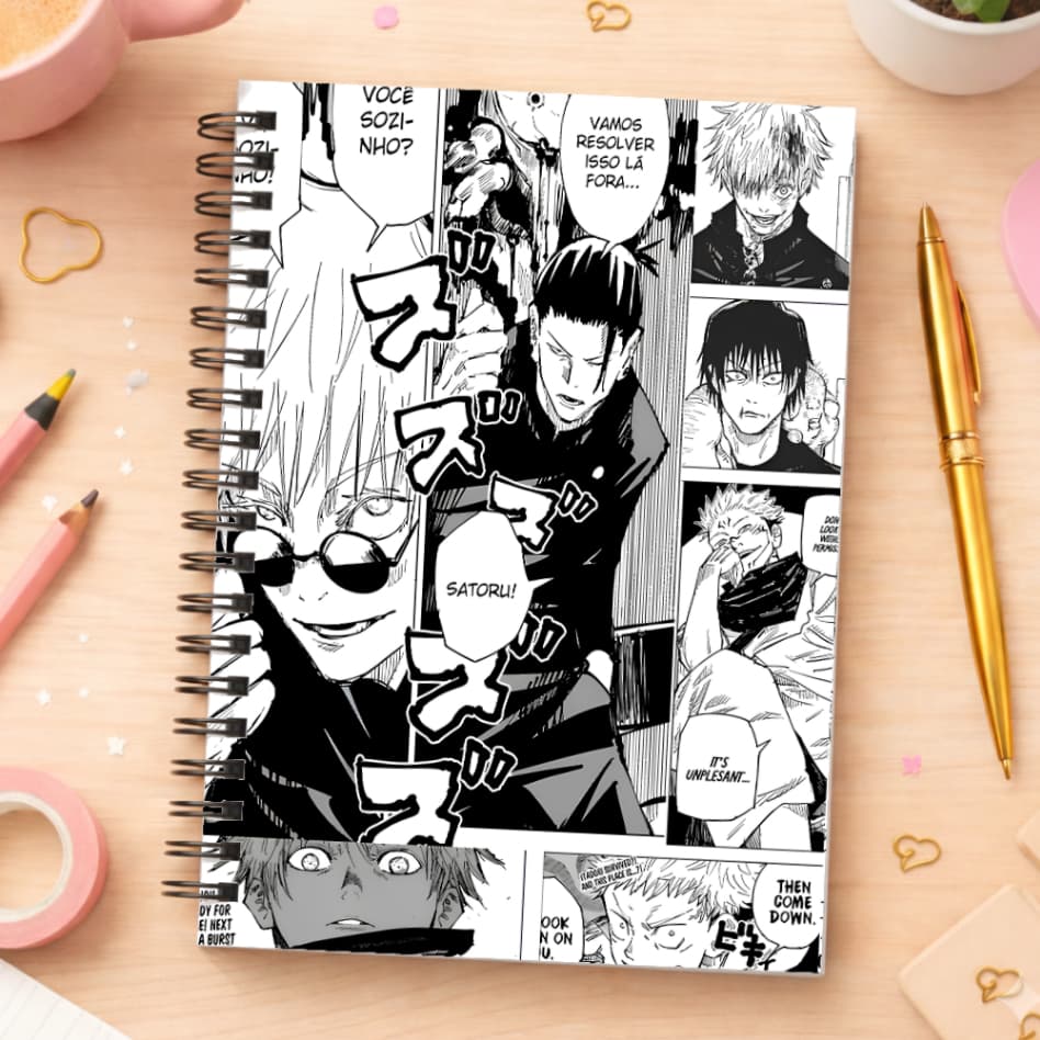Sketchbook Jujutsu Kaisen Caderno de Desenho e Aquarela, Capa Dura A5 90g 180g 240g