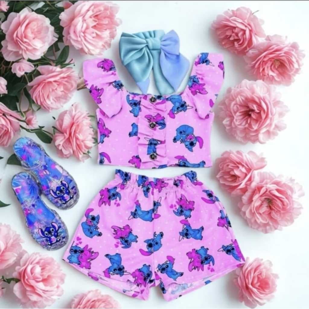 Conjunto Infantil Stitch Moda Infantil