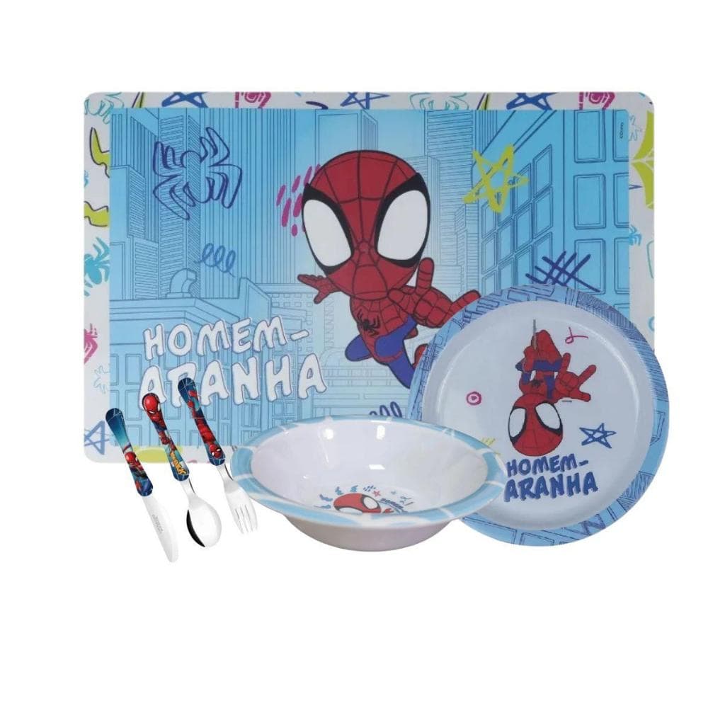 Kit Refeição Infantil Homem Aranha 6 Peças Spider Man