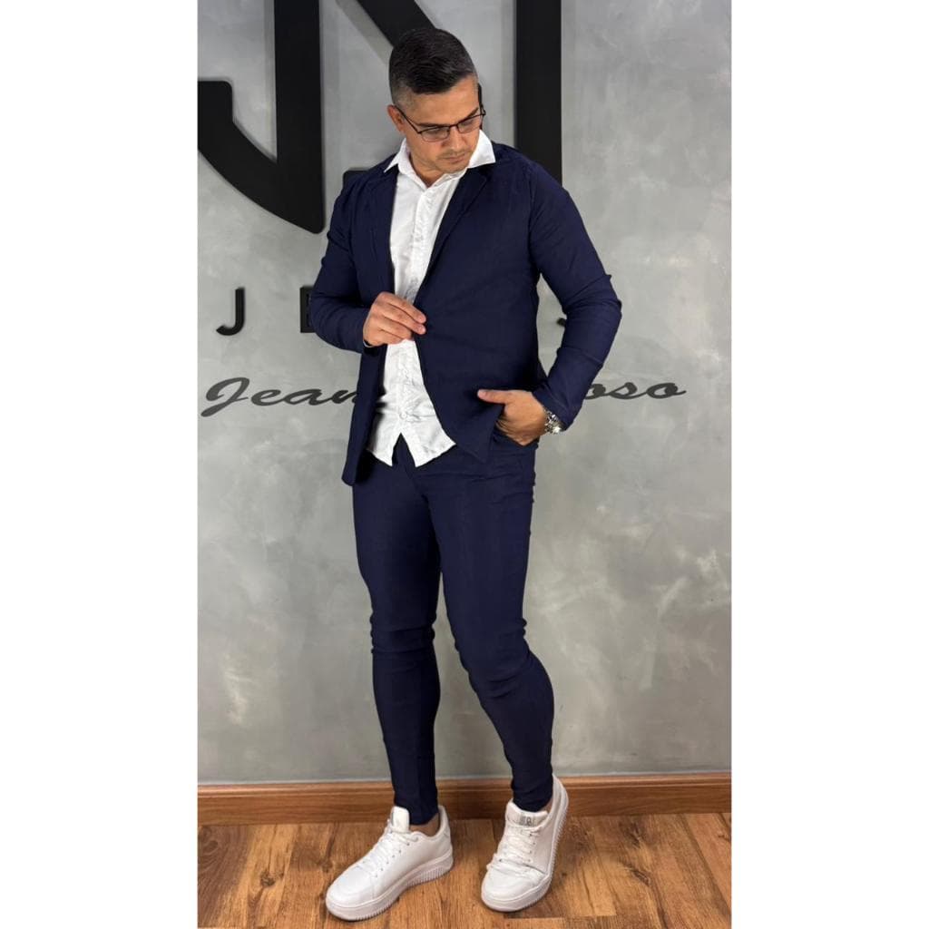 Conjunto Casual Calça e Blazer Modelagem Skinny