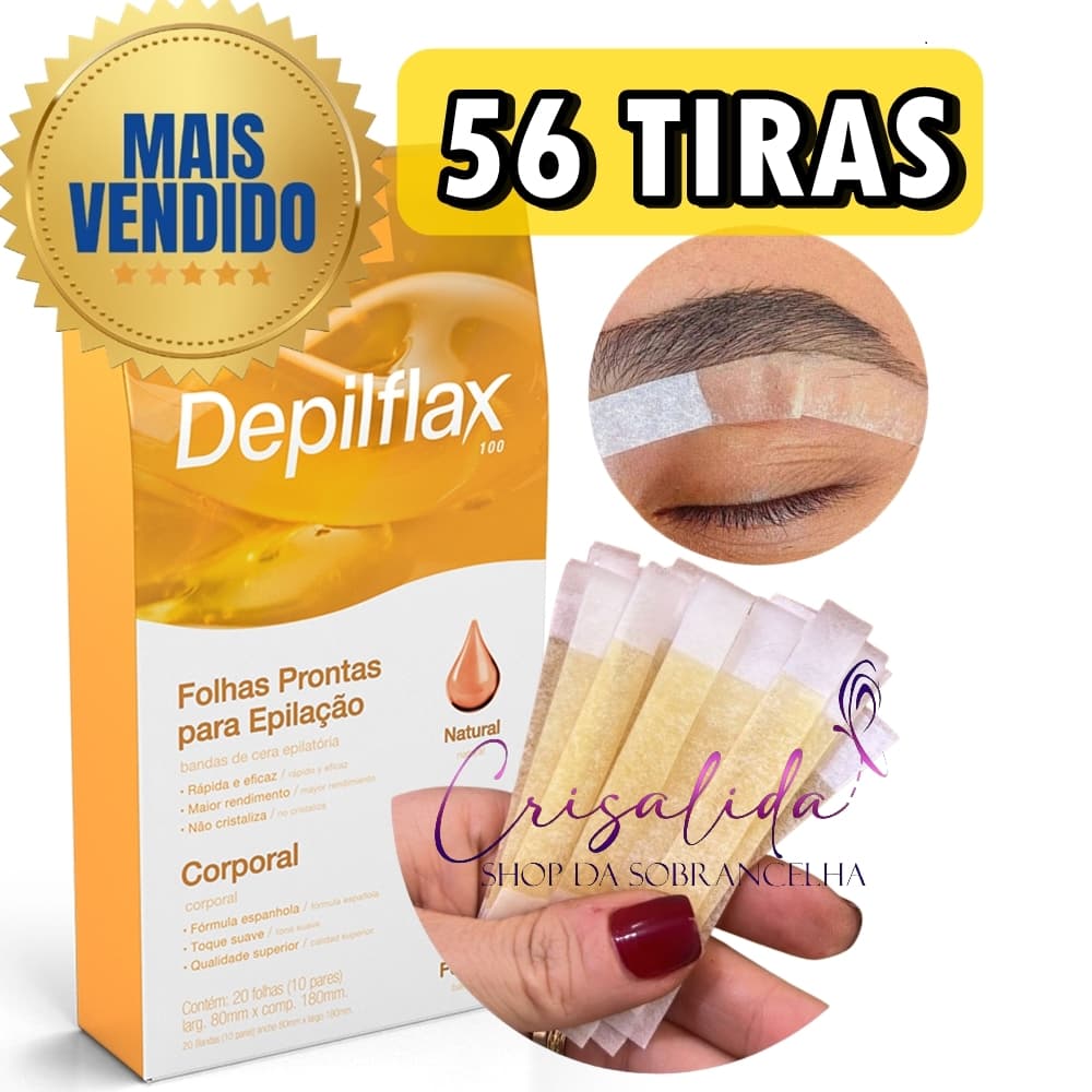 Kit 56 Tiras de Cera para Sobrancelhas e Buço| Depilflax | Depilação Rapida