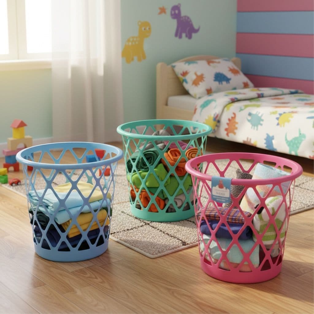 Cesto Telado Infantil 10 Litros Telado Roupa Suja Organizador Cesto - Organizador de Brinquedos