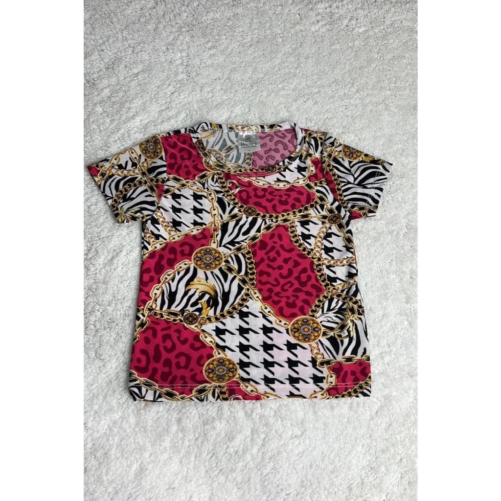 KIT COM 3 BLUSA INFANTIL OU JUVENIL VERÃO ESTAMPADA EM LIGANETE DIA A DIA