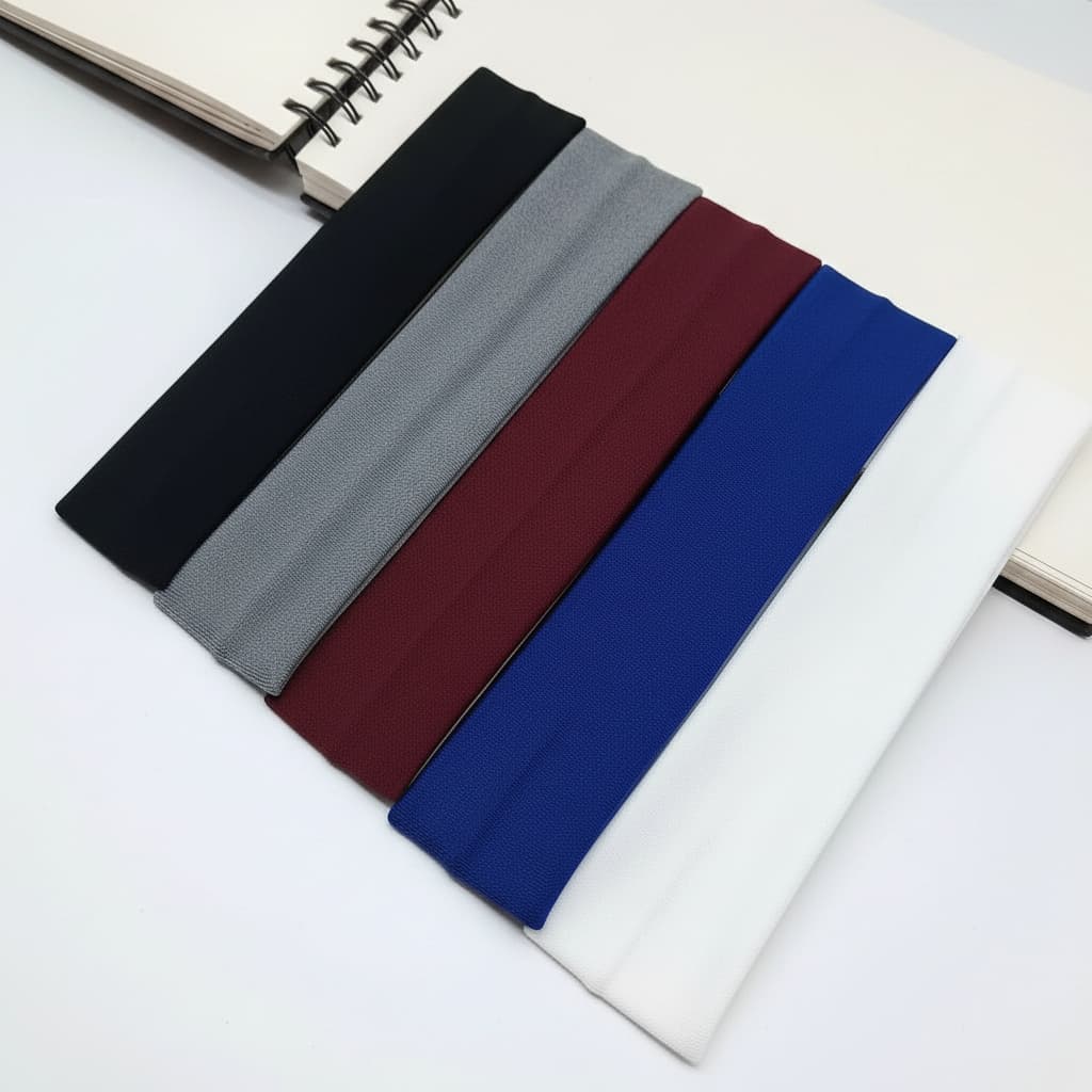 4 faixas de cabelo penteados e esportes branco, preto, cinza e bordô