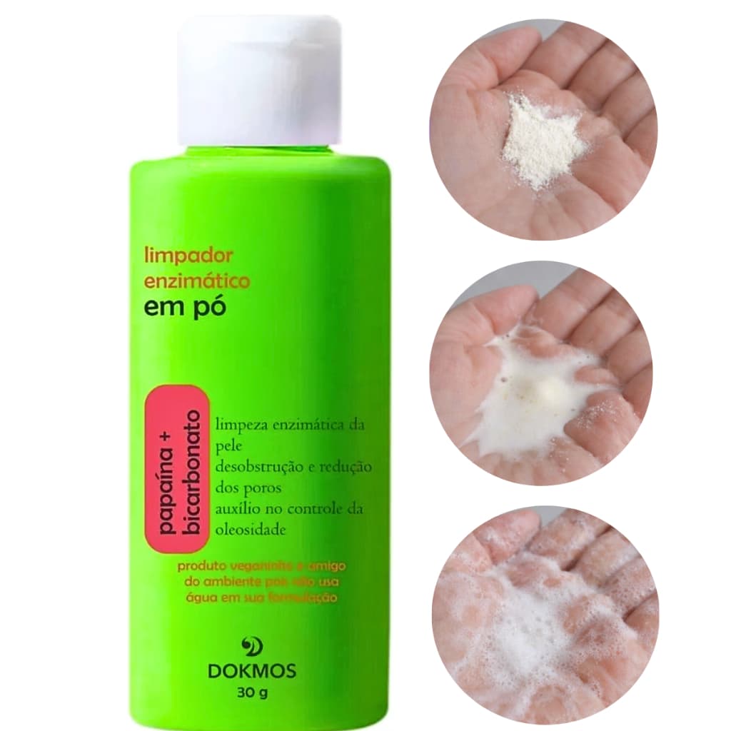 Sabonete Facial em Pó Limpador Enzimatico Deixa Pele Macia Antioleosidade Antiacne E Impurezas